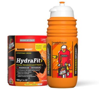 NAMEDSPORT Nápoj HYDRAFIT červený pomaranč 400g+ fľaša