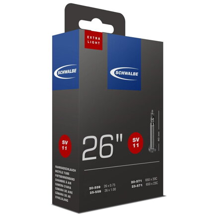 SCHWALBE Cameră SV11 26x1.00 40mm (20/25-559/571) 60g exlight 