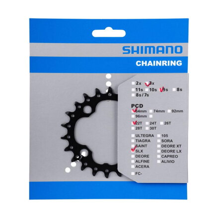 SHIMANO Prevodnik 22z. FC-M660/617 SLX/Deore 10-k. čierny 64mm