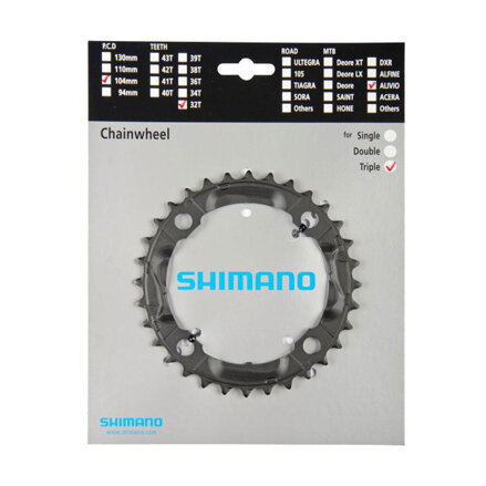 SHIMANO FC-M430 Foaie 32 dinți Alivio 9 viteze negru 104mm
