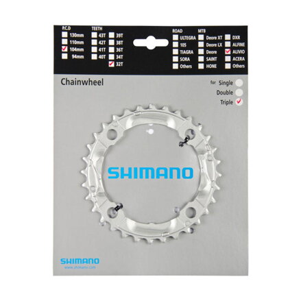 SHIMANO Chainring 32 teeth FC-M430 Alivio 9-speed silver 104mm