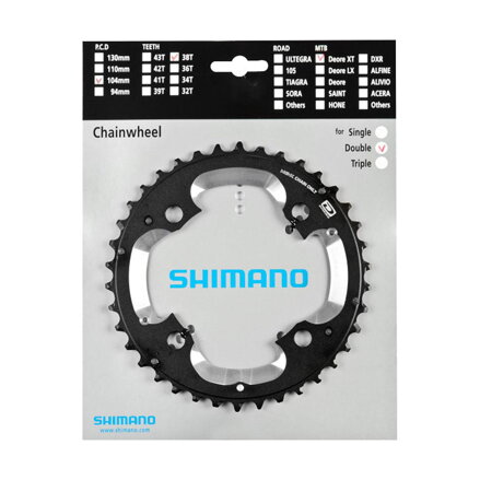 SHIMANO FC-M785 Foaie 38 dinți XT 38/26 dinți negru 104mm