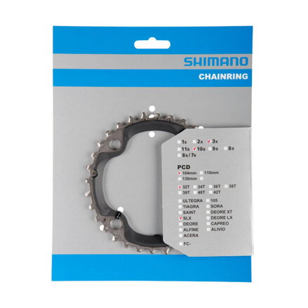 SHIMANO Chainring 32 teeth FC-M670 SLX silver 104mm