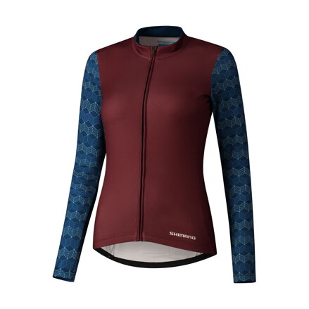 SHIMANO  Koszulka damska KAEDE PRINTED LONG bordowy/navy