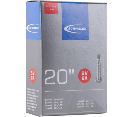 SCHWALBE Duša SV6A EXTRA LIGHT 20 23/40-406 EK 40mm 65g