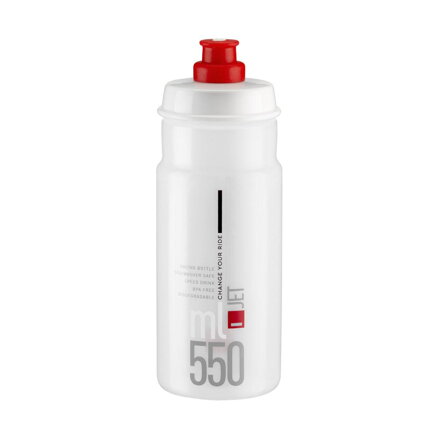 ELITE Fľaša JET 550 transparentná červené logo