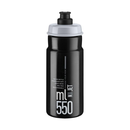 ELITE Fľaša JET 550 čierna šedé logo