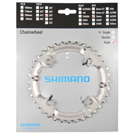 SHIMANO Prevodnik 36z. na FC-M532 strieborný 104mm
