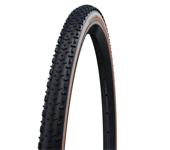 SCHWALBE Plášť G-ONE R 700x35C (35-622) 67EPI 445g TLE Evo V-Guard Super Race Addix Race hnedý bok skladací