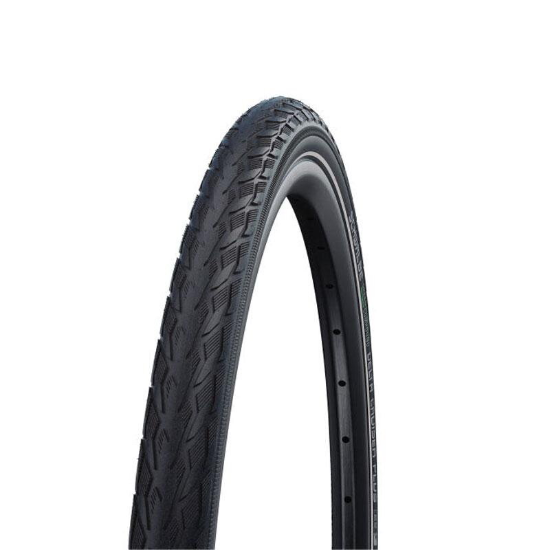SCHWALBE Plášť DELTA CRUISER PLUS 700x28C (28-622) 50EPI 590g TwinSkin PunctureGuard Green biely bok reflex