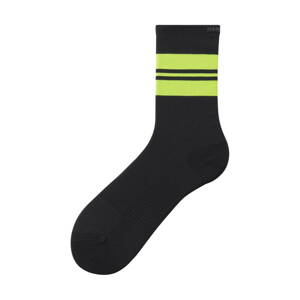 SHIMANO Ponožky ORIGINAL TALL čierne/žltý pásik S-M (36-40)